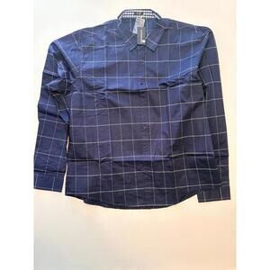 Coofandy Men's Navy Blue Plaid Shirt (Size 2XL)